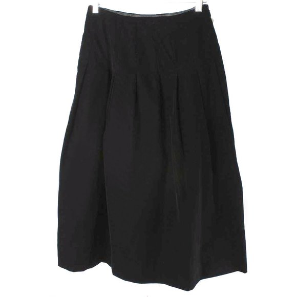 VICTOR COSTA Black Velvet Midi Tea Length A-Line Skirt with Pockets NWT - Picture 1 of 11